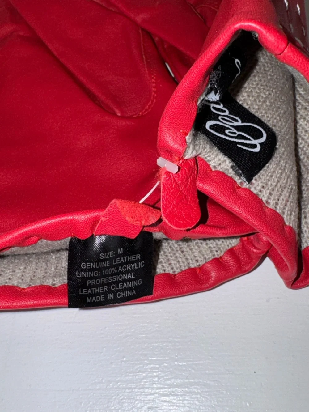 Vintage Cedrics NEW red Genuine leather Stitch button detail lined Gloves, M
